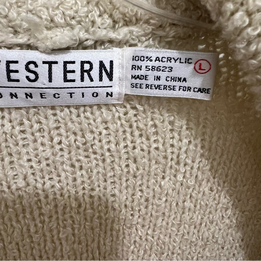 Western Connection Cream Women's Sweater Cardigan Rodeo - Picture 3 of 5